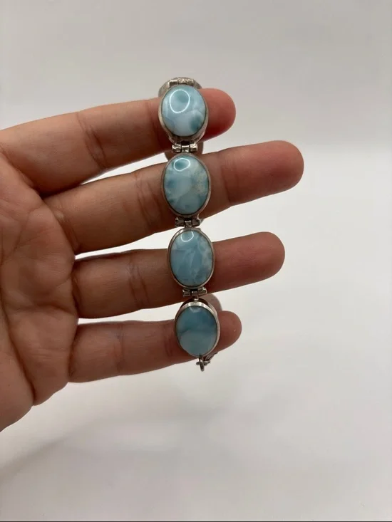 Sterling Silver Larimar Bracelet - Picture 2 of 5